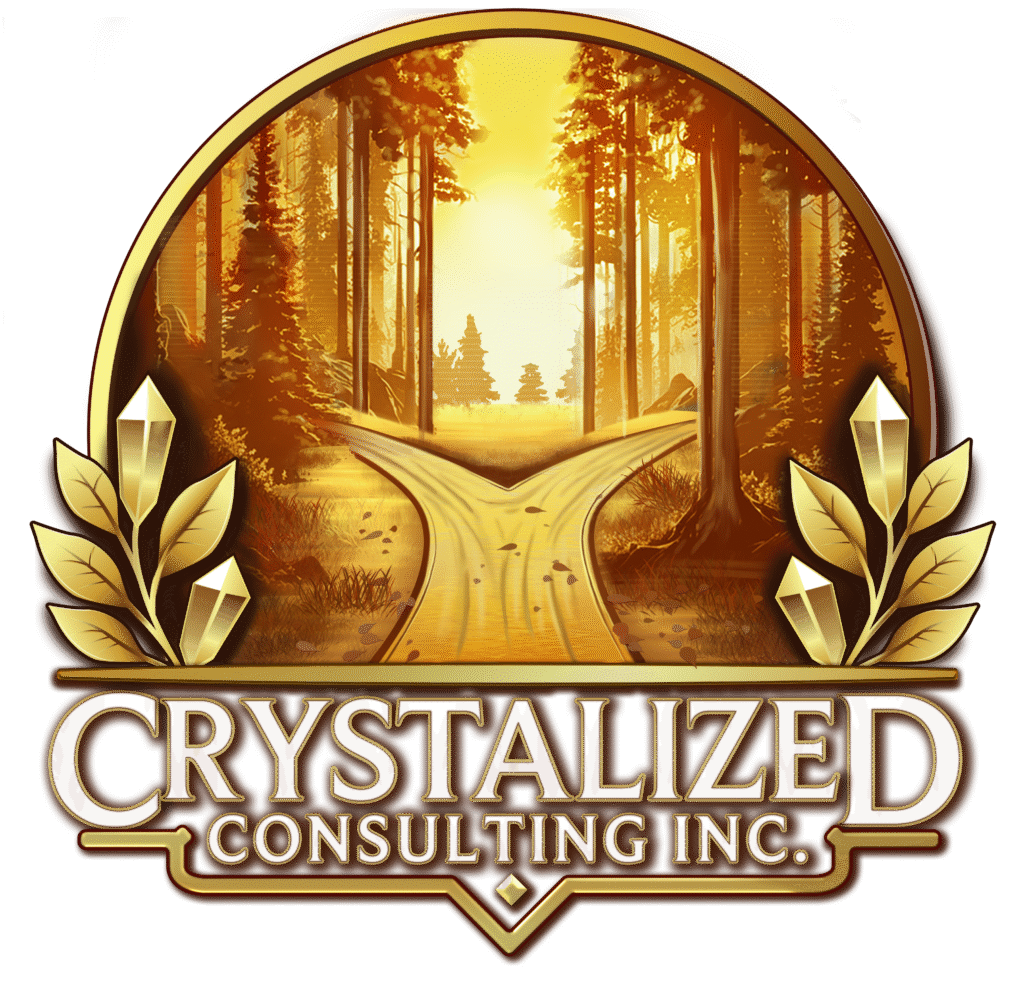 The logo for Crystalized Consulting, a wellness coaching brand that focuses on holistic health and personal journeys.
