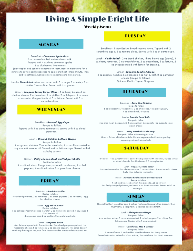 Colorful weekly recipe made with seasonal produce, ideal for building an anti-inflammatory meal prep rotation.